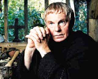 Derek Jacobi, in costume as Brother Cadfael