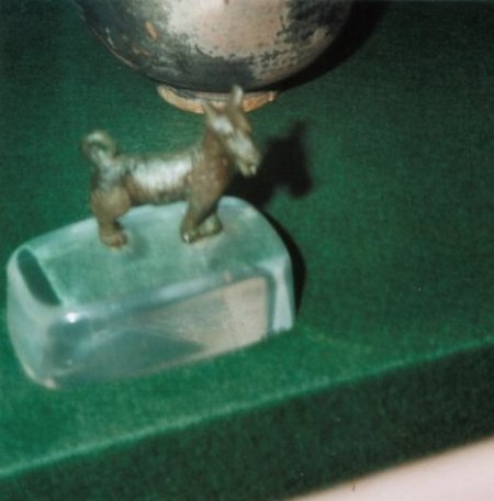 A bronze statuette.