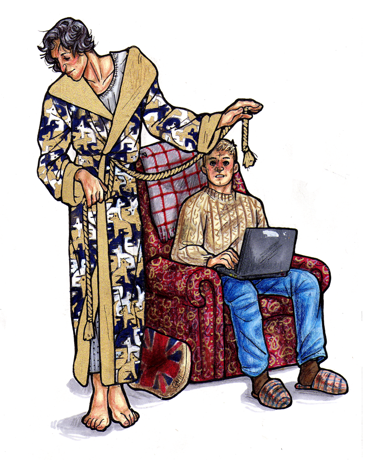 Sherlock, John, and the Dressing Gown